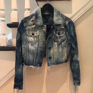 Custom Bleached Cropped Denim Jacket